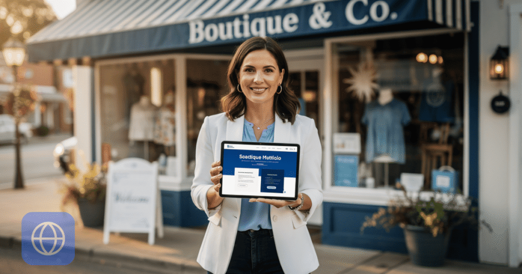 Commerçant local faisant refondre son site internet professionnel
