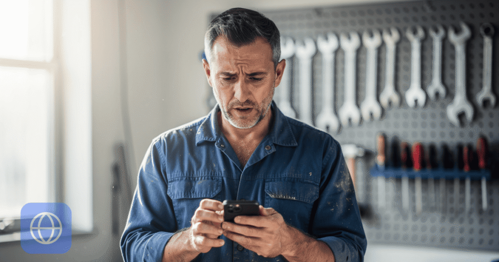 Artisan consultant son site internet sur smartphone sans recevoir d'appels clients