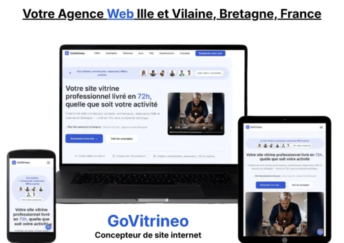Agence web Bretagne GoVitrineo — Création de sites vitrines pour artisans, commerçants et PME des 4 départements bretons